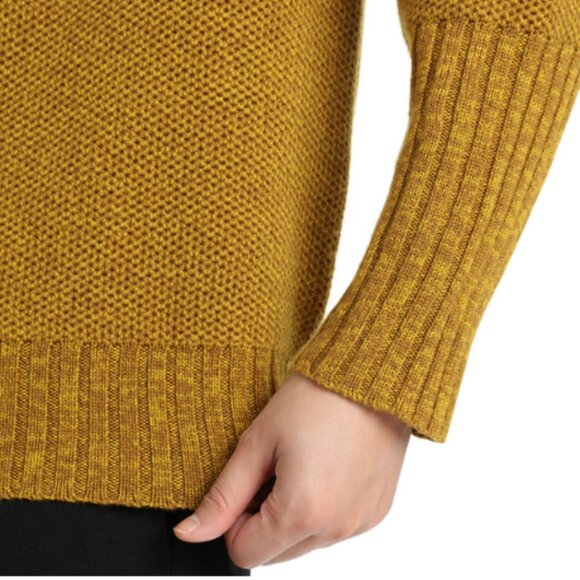 Icebreaker Mustard Yellow Seevista Wool Funnel Neck Sweater - XS/S, oversized! - Picture 6 of 13